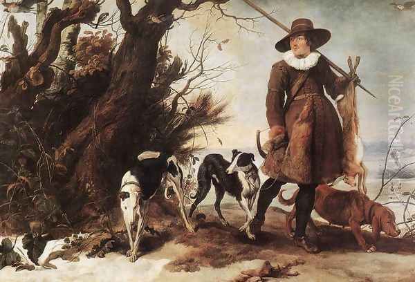 Winter Landscape with a Hunter 1624 Oil Painting by Jan Wildens