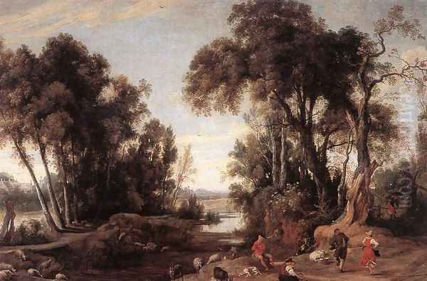 Landscape with Shepherds 1631 Oil Painting by Jan Wildens