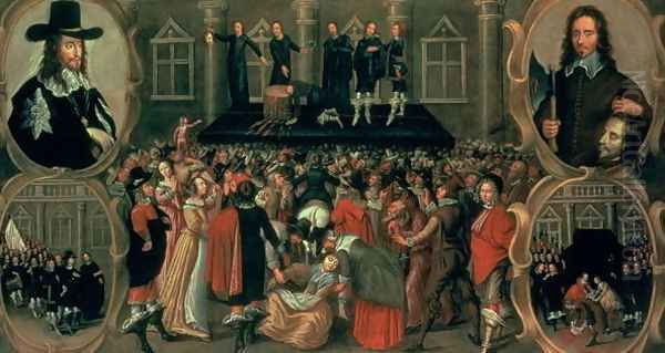 An Eyewitness Representation of the Execution of King Charles I (1600-49) of England, 1649 Oil Painting by John Weesop