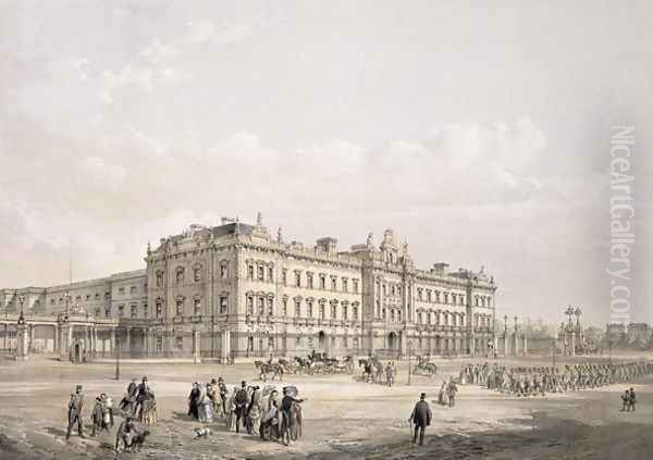 Buckingham Palace, engraved by Thomas Picken (fl.1838-d.1870), pub. 1852 by Lloyd Bros. & Co. Oil Painting by Edmund Walker