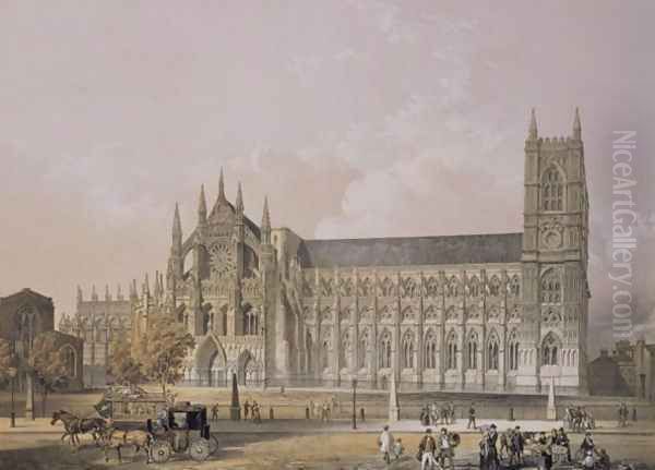 Westminster Abbey, pub. 1852 Oil Painting by Edmund Walker