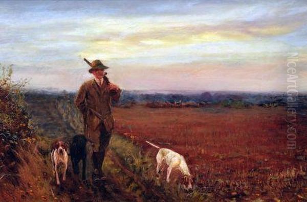 Shooting With Pointers Oil Painting by Thomas Ivester Lloyd