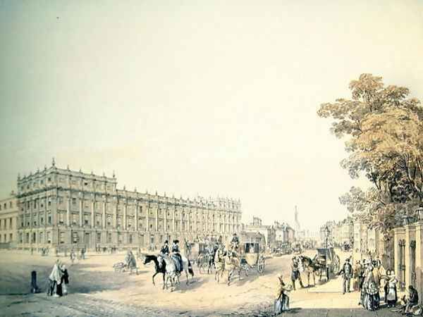 The Treasury, Whitehall, pub. by Lloyd Bros. & Co. 1852 Oil Painting by Edmund Walker