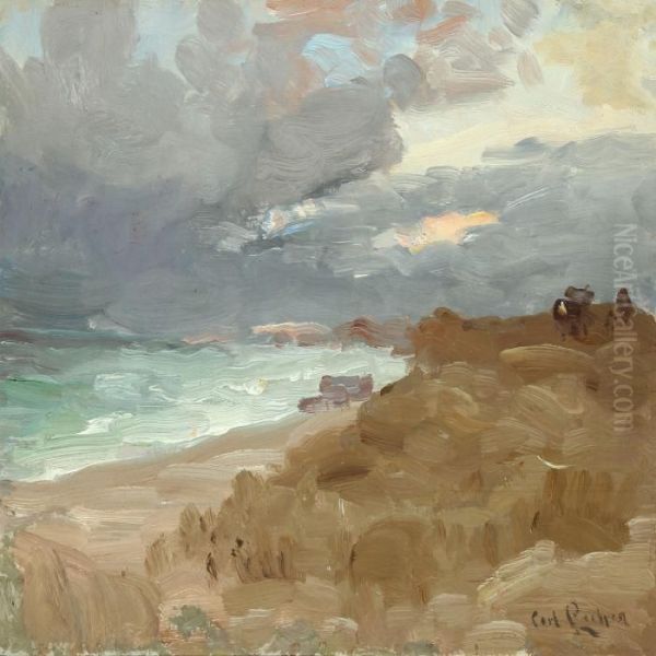 Coastal Scenery At Skagen Oil Painting by Carl Locher