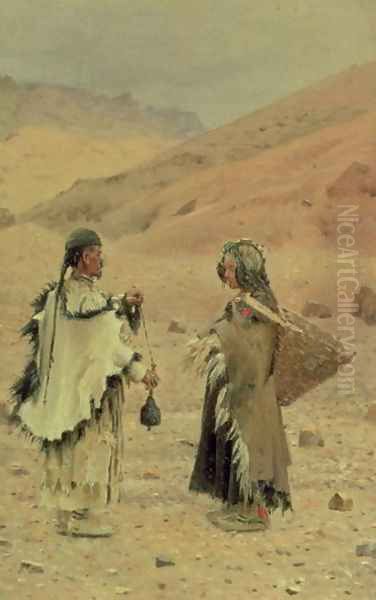 West Tibetans, 1875 Oil Painting by Piotr Petrovitch Weretshchagin