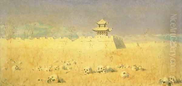 Ruins in Chuguchak, 1869 Oil Painting by Piotr Petrovitch Weretshchagin