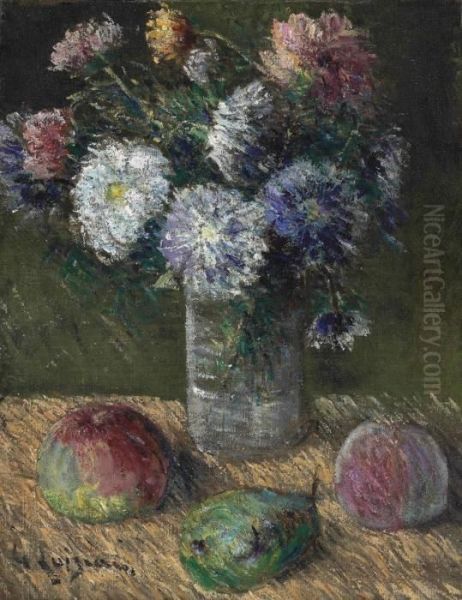 Bouquet De Fleurs Et Fruits Oil Painting by Gustave Loiseau