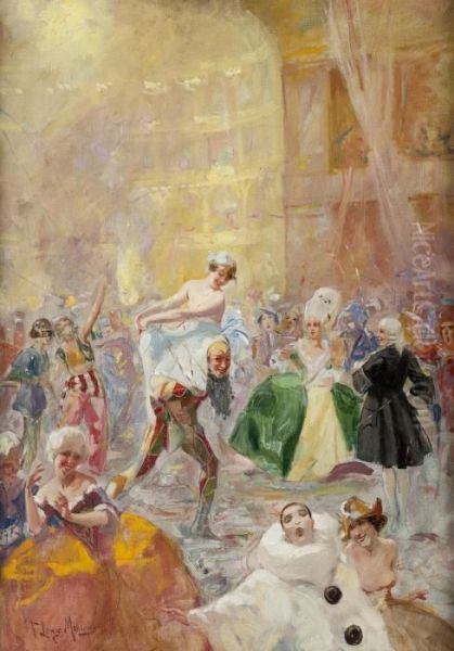 Carnevale Oil Painting by Francesco Longo Mancini