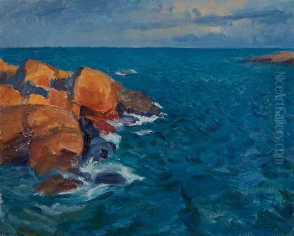 Rantakallioita Oil Painting by William Lonnberg