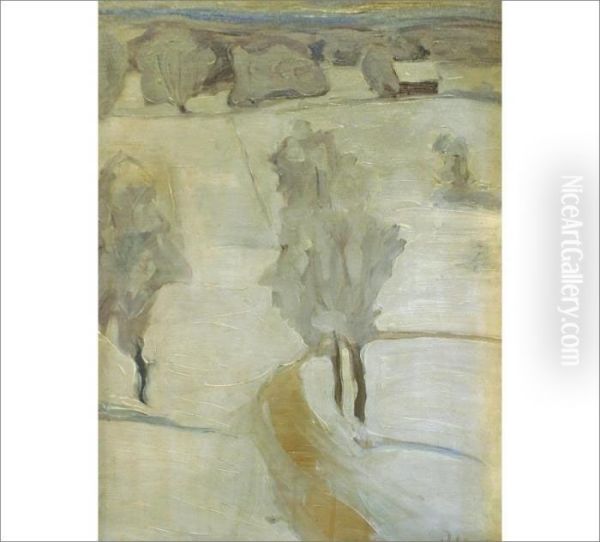 Winter Oil Painting by William Lonnberg