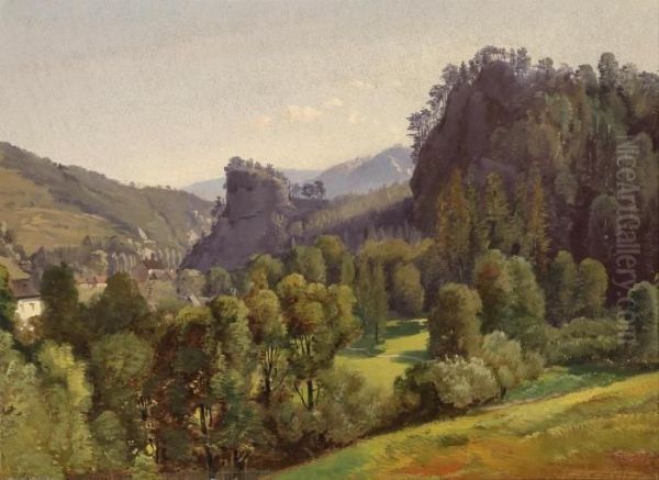 Circle Landscape In Lower Austria Oil Painting by Friedrich Loos