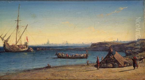 Paysage Maritime En Orient Oil Painting by Louis Lottier