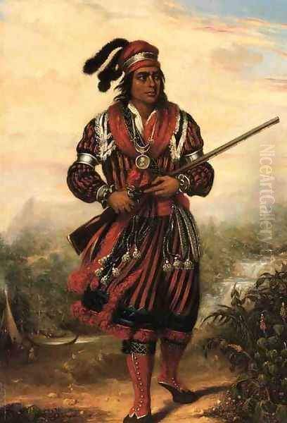 Portrait of a Seminole Chief, North America Oil Painting by Stuart Westmacott