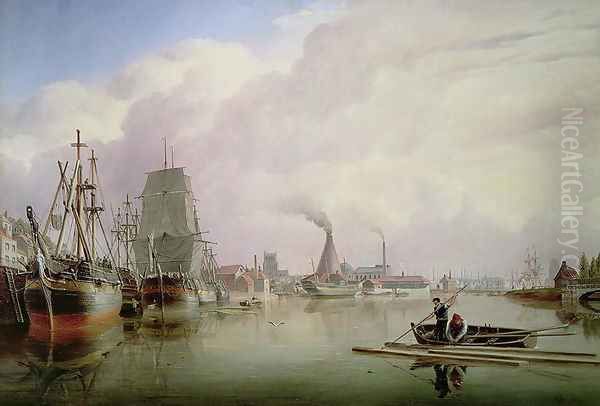 Bristol Harbour, 1837 Oil Painting by Joseph Walter