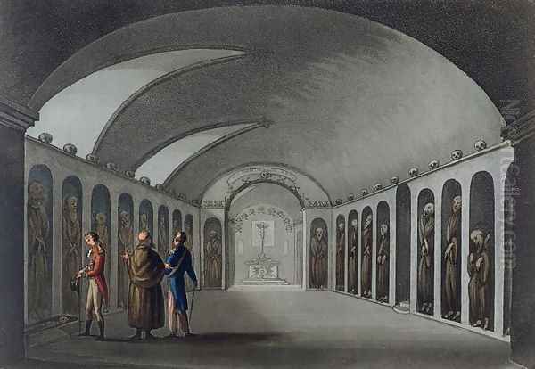 Curious Cemetery under the Capuchin Monastery, near Syracuse, engraved by Joseph Constantine Stadler (fl.1780-1812) pub. 1801 Oil Painting by Cooper Willyams