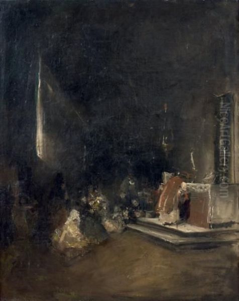 Messe Basse Oil Painting by Eugenio Lucas Velasquez