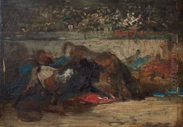 Corrida De Toros Oil Painting by Eugenio Lucas Villamil