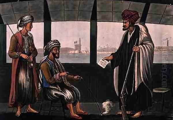 Arabs on Board the Swiftsure, engraved by Joseph Constantine Stadler (fl.1780-1812) published by I. White, London, 1801 Oil Painting by Cooper Willyams