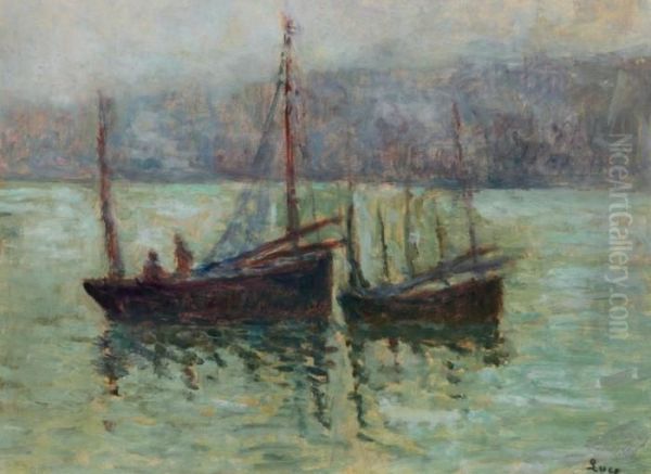 Bateaux Oil Painting by Maximilien Luce