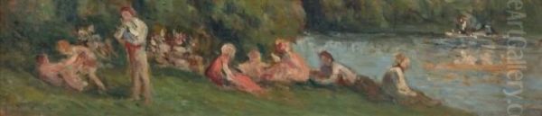 Dejeuner Sur L'herbe Oil Painting by Maximilien Luce