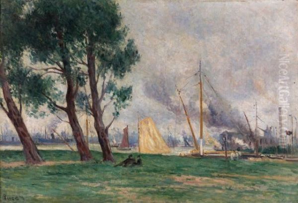 Environs De Rotterdam Oil Painting by Maximilien Luce