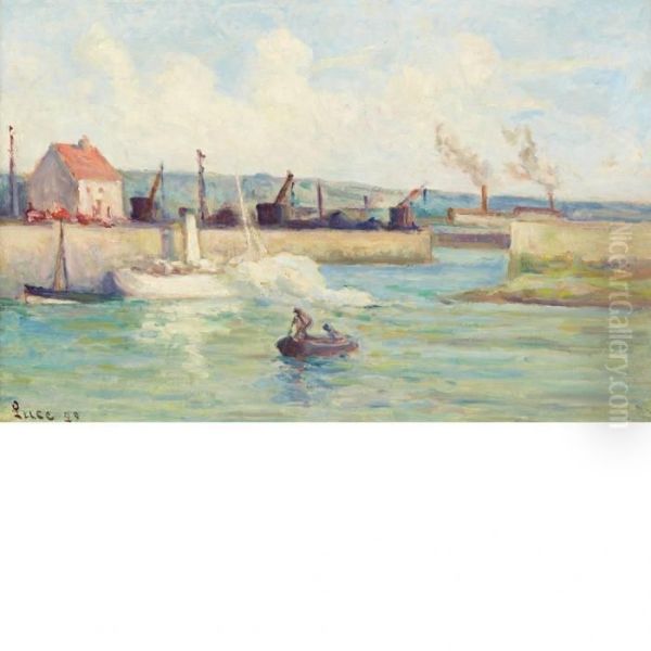 Honfleur, L'entree Du Port Oil Painting by Maximilien Luce