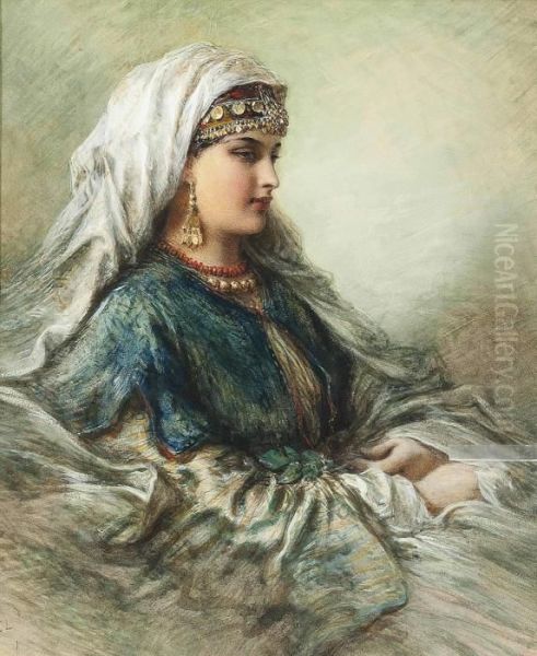 Arabian Beauty Oil Painting by Egron Sellif Lundgren