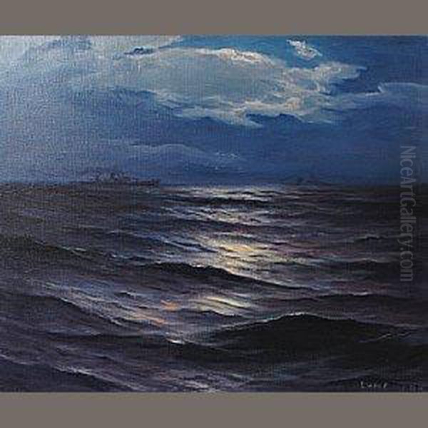 Night Pacific Oil Painting by Leon Lundmark