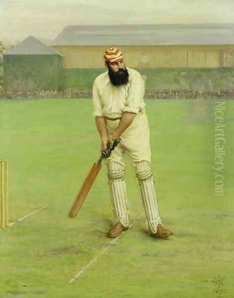 Portrait of W.G. Grace, 1890 Oil Painting by Archibald James Stuart Wortley