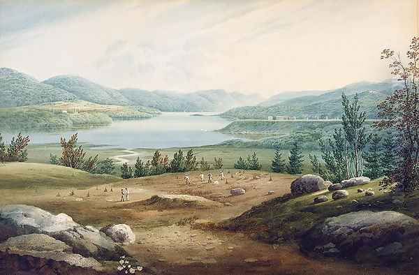 Hudson River at West Point, New York, 1820 Oil Painting by William Guy Wall