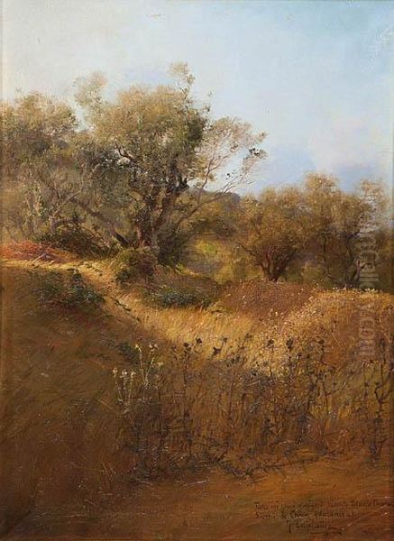 Sierra De Chiva (valencia) Oil Painting by Jose Lupianez y Carrasco