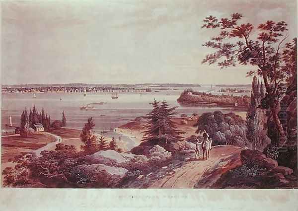 New York from Weehawk, 1823 Oil Painting by William Guy Wall