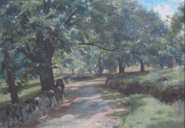 Tree Lined Lane Oil Painting by John Howard Lyon