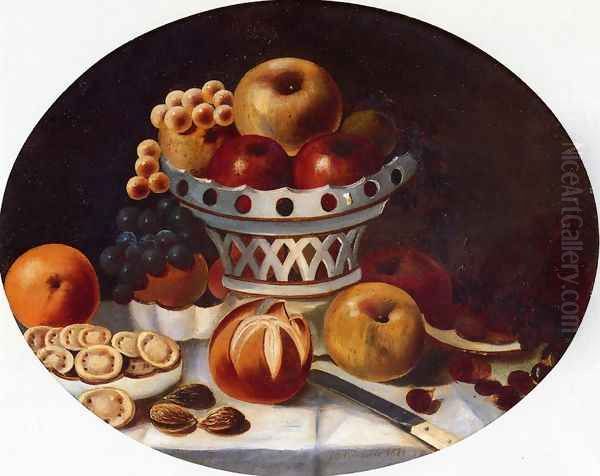 Still Life with Fruit and Nuts Oil Painting by John Archibald Woodside Sr.