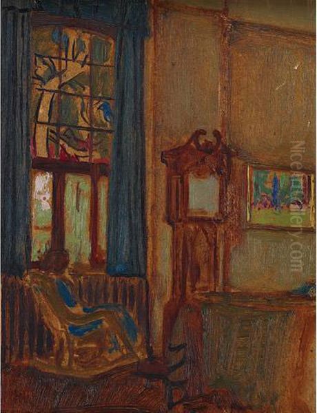 Interior Scene Oil Painting by James Edward Hervey MacDonald