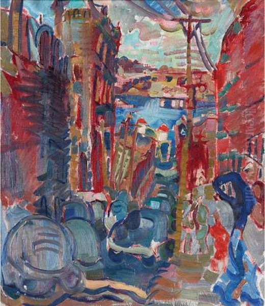 St. John Harbour Oil Painting by Pegi Nicol Macleod