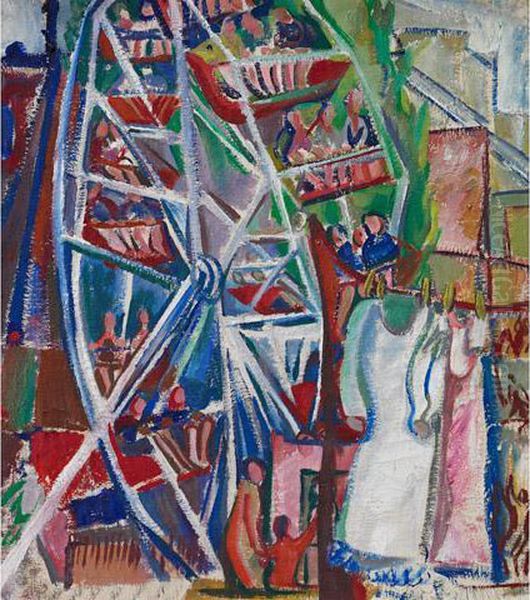 Ferris Wheel Oil Painting by Pegi Nicol Macleod