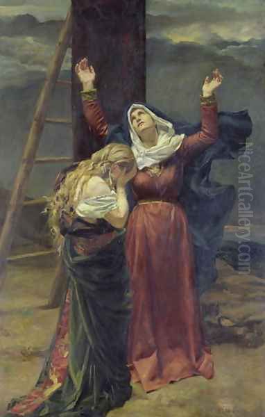 The Virgin at the Foot of the Cross Oil Painting by Jean Joseph Weerts