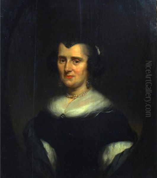 Ritratto Di Nobildonna In Un Ovale Dipinto Oil Painting by Nicolaes Maes