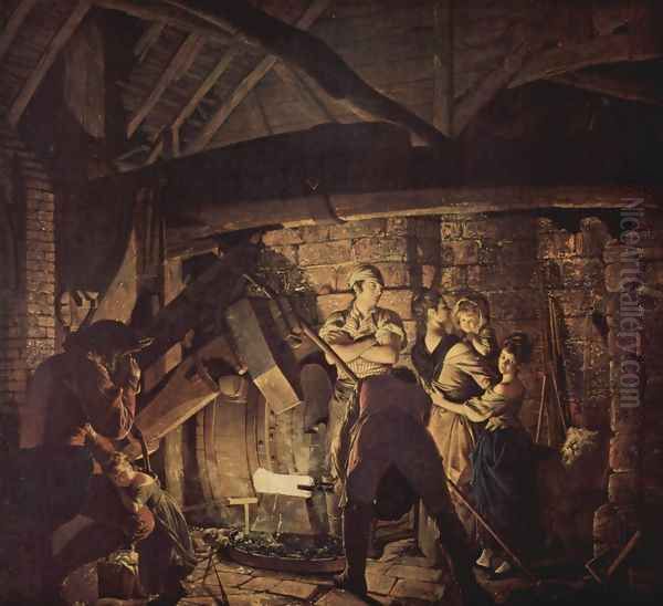 The forge Oil Painting by Joseph Wright