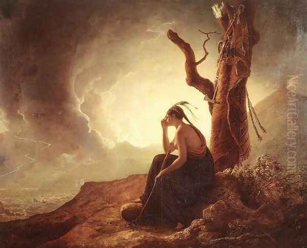 Indian Widow Oil Painting by Joseph Wright