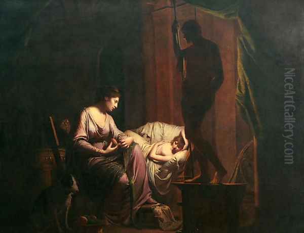 Penelope unraveling her Web Oil Painting by Joseph Wright