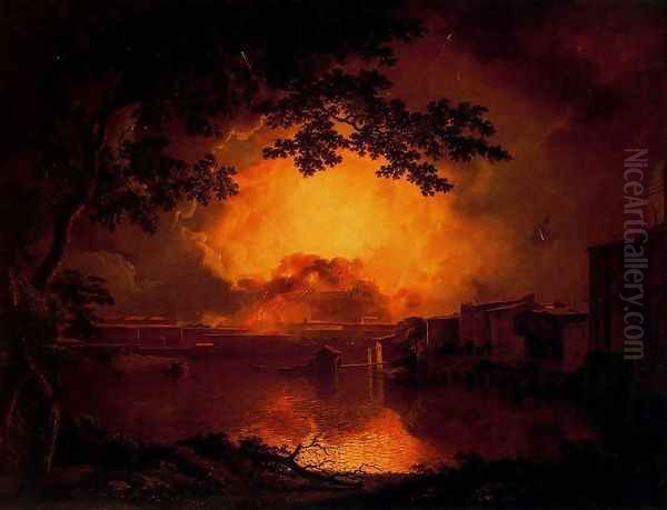 Illumination of the Castel Sant'Angelo in Rome Oil Painting by Joseph Wright