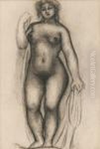 Femme Nue A La Draperie Oil Painting by Aristide Maillol