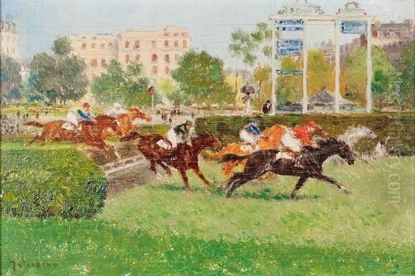 Le Grand Prix Oil Painting by Louis-Ferdinand Malespina