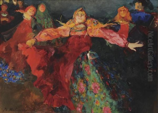 The Dance Oil Painting by Philippe Andreevitch Maliavine