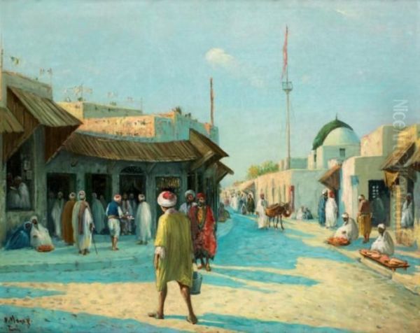 Marche A Tunis Oil Painting by Vincent Manago