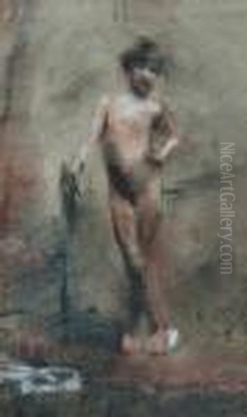 Desnudo Oil Painting by Antonio Mancini