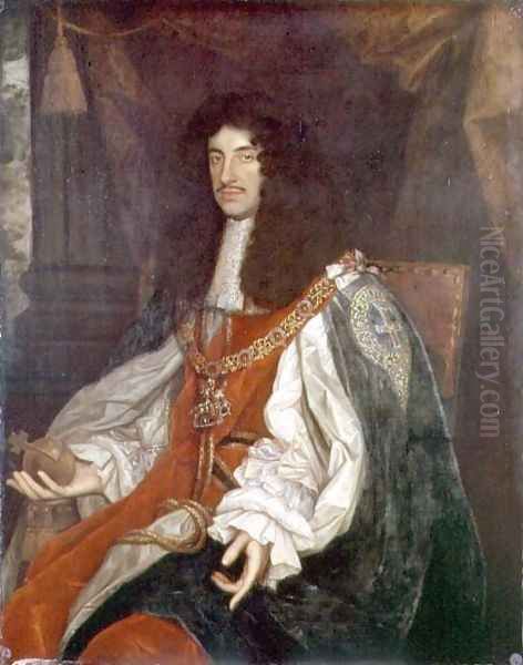 Portrait of Charles II (1630-85) c.1660-65 Oil Painting by John Michael Wright