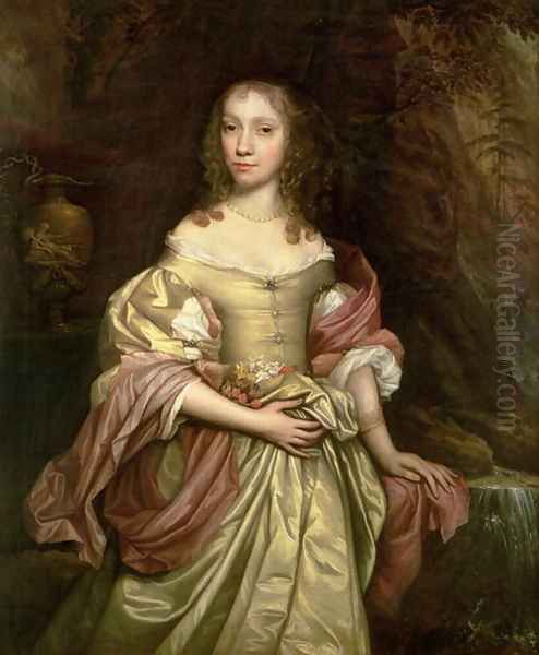 Portrait of Lady Whyte-Dunne Oil Painting by John Michael Wright